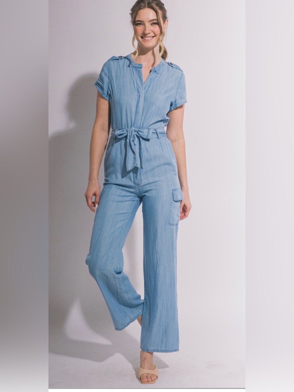NWT Love Tree 100% Tencel Utility Jumpsuit